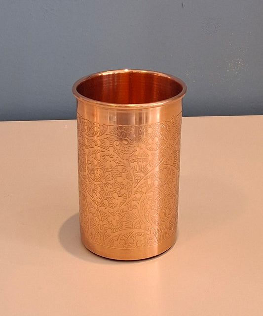Copper Cup 300 ml - Polished Flower