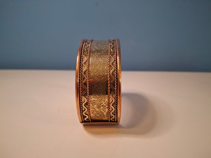 Copper Bracelet broad engraved design