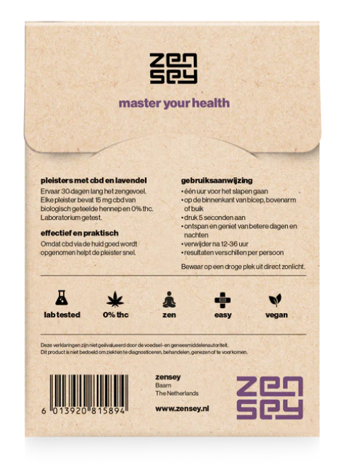 Zensey 24/zen CBD patches | relax | with lavender | 30 X 15mg