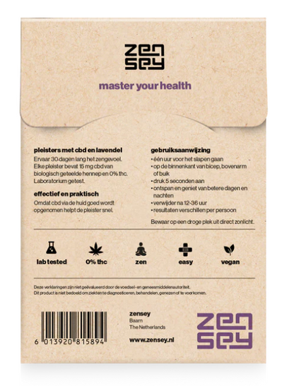 Zensey 24/zen CBD patches | relax | with lavender | 30 X 15mg