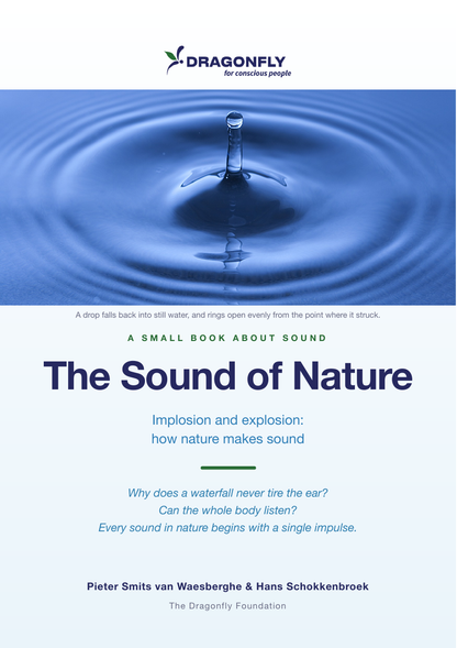 The Sound of Nature booklet cover: a drop falling into still blue water